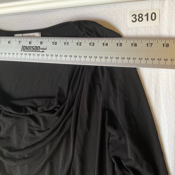 Ellen Tracy Women Dress size L Long sleeve KneeLength Crew Neck Stretchy Black - Picture 2 of 11